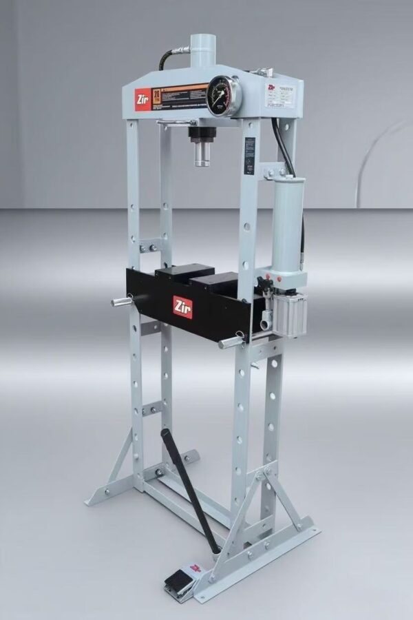 Brand-new Zir Zhongrun 20-ton hydraulic bearing press, which is both pneumatic and manual, model ZR-20YQ.