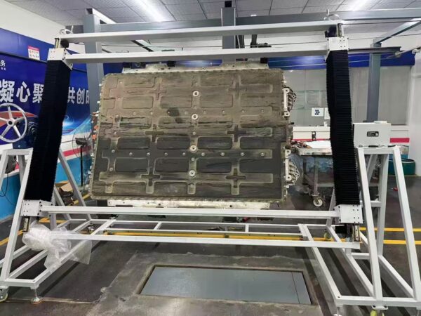 New energy power battery turnover frame